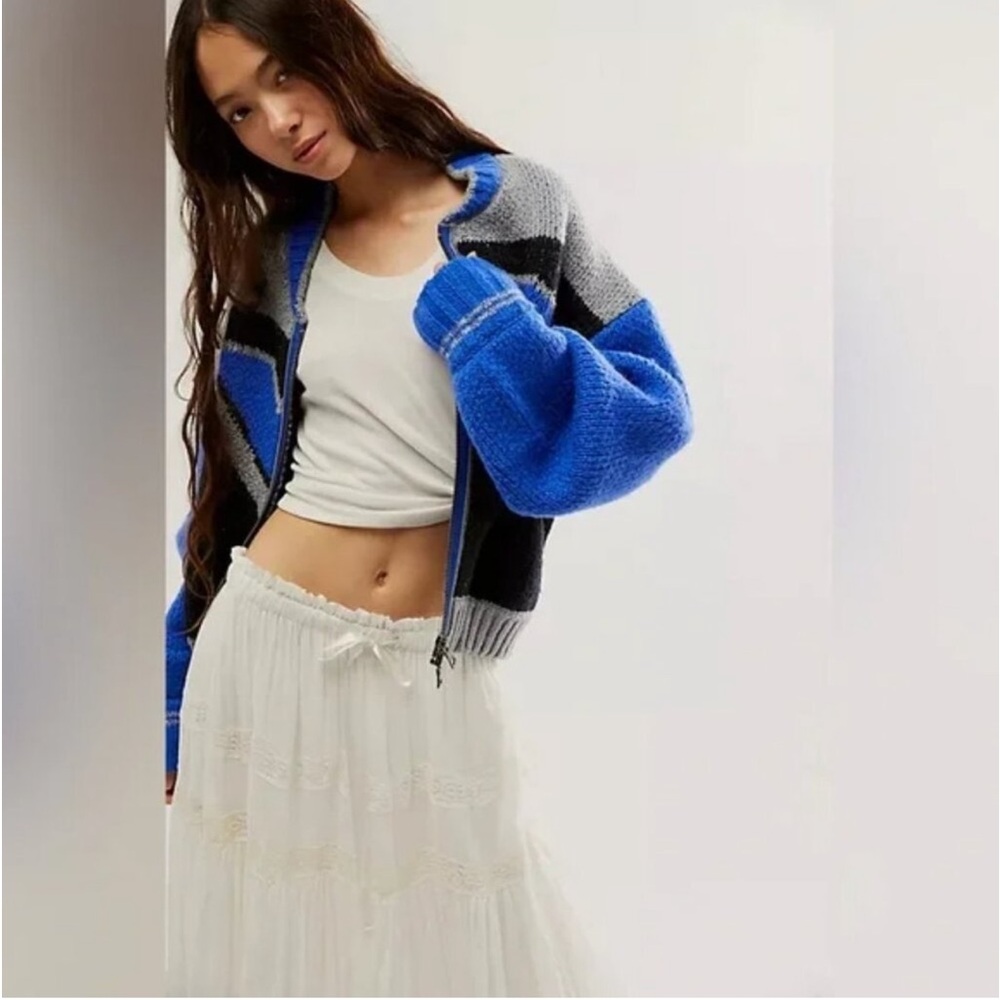 Free People Lucky Sweater Bomber Jacket NWT - Picture 5 of 12